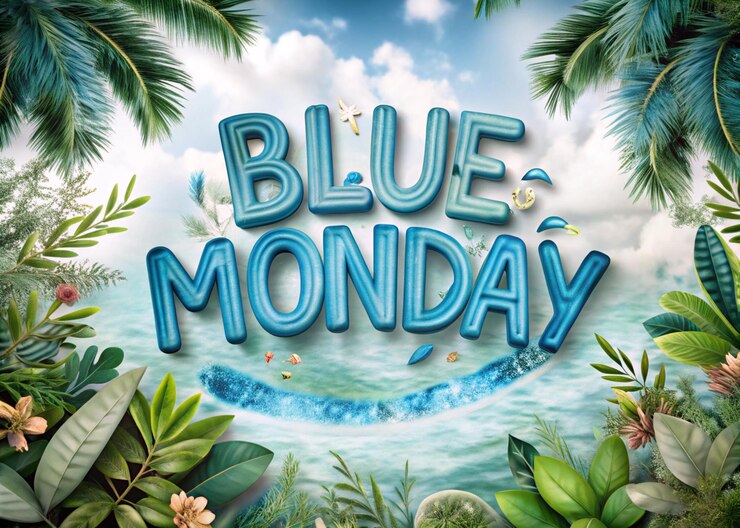 Foto un cartel de blue friday monday con las palabras blue friday en él