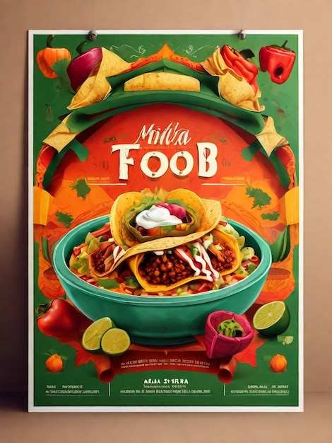 Foto cartel de burritos mexicanos de comida rápida ilustración de un cartel de diseño vintage y grunge con texturas con apetitosos burritos mexicanos para bocadillos de comida rápida y menú de comida para llevar