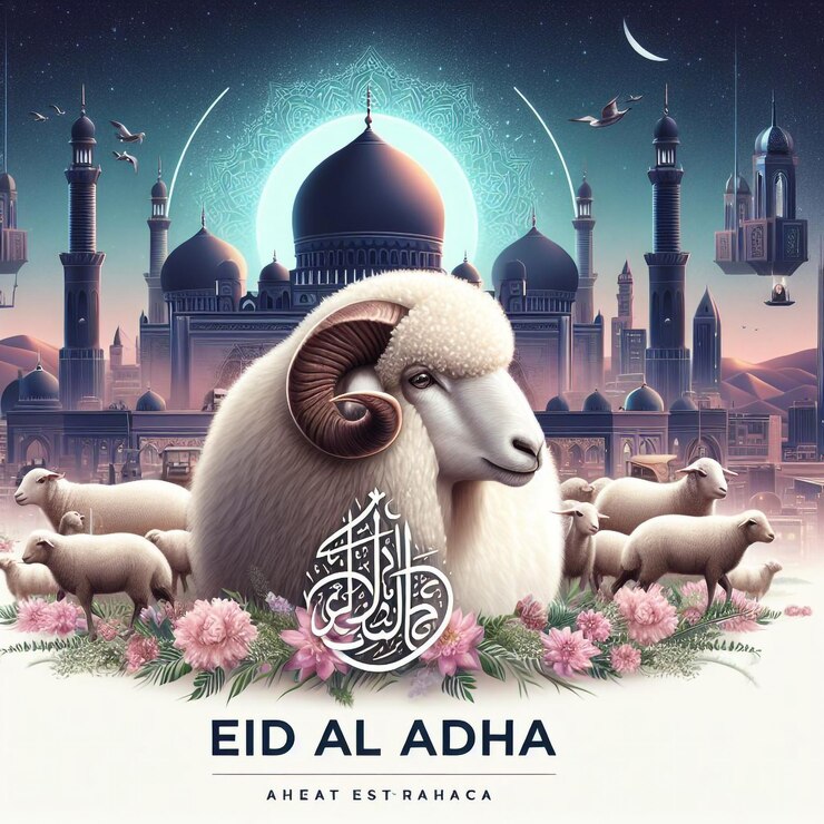 un cartel para la caligrafía árabe de Eid Ul Adha