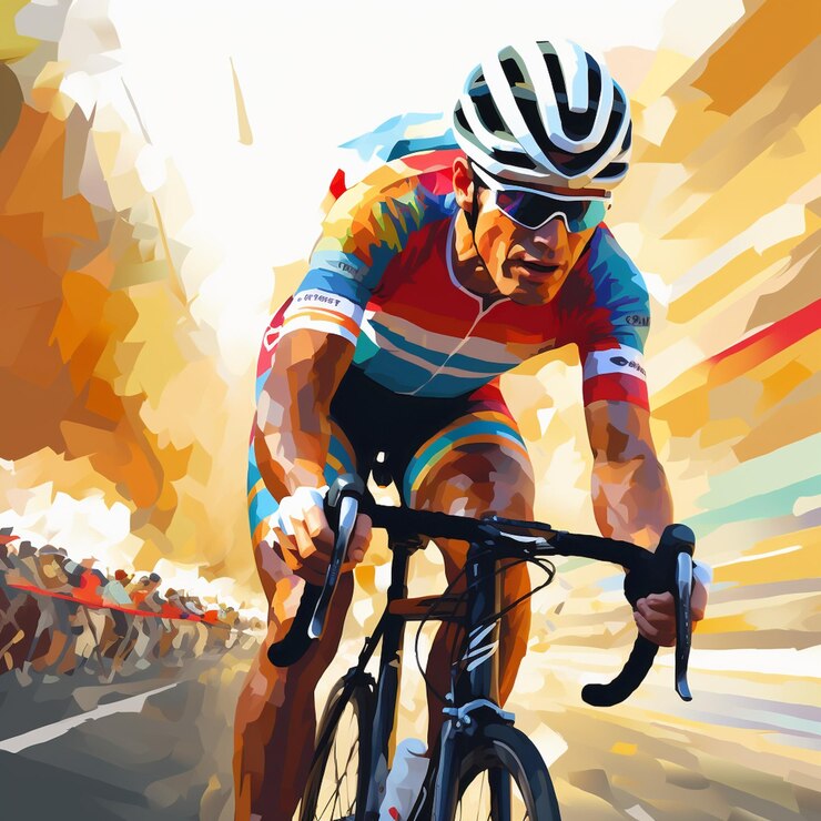 Foto cartel de la carrera de ciclismo tour de francia carreras de ciclistas profesionales