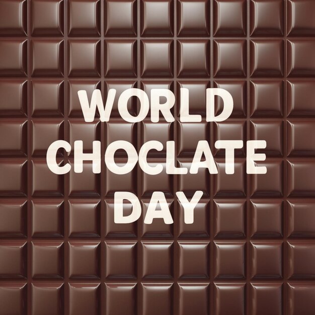 Foto un cartel con un cartel que dice el día mundial del chocolate