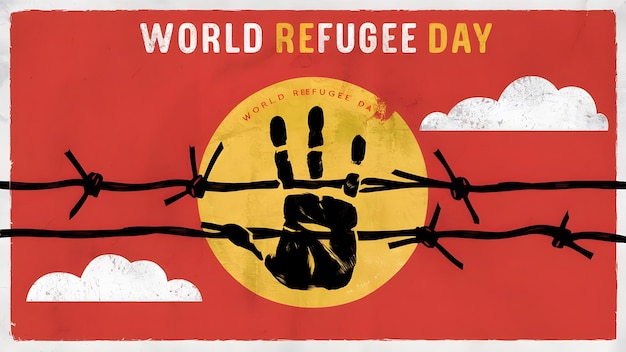 un cartel para la celebración del día mundial con alambre de púas