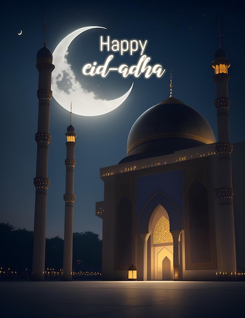 Un cartel para la celebración de eid - adha