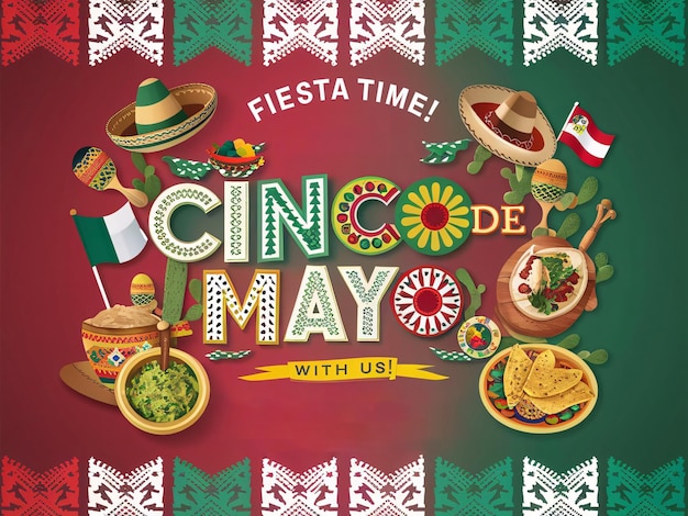 Foto un cartel para la celebración festiva del cinco de mayo