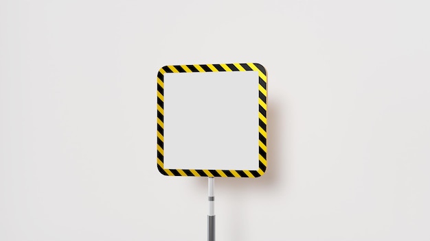 Un cartel con una cinta de advertencia amarilla y negra.