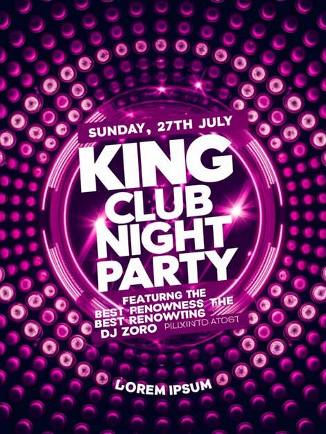 un cartel para un club que dice "King Club Night Club"