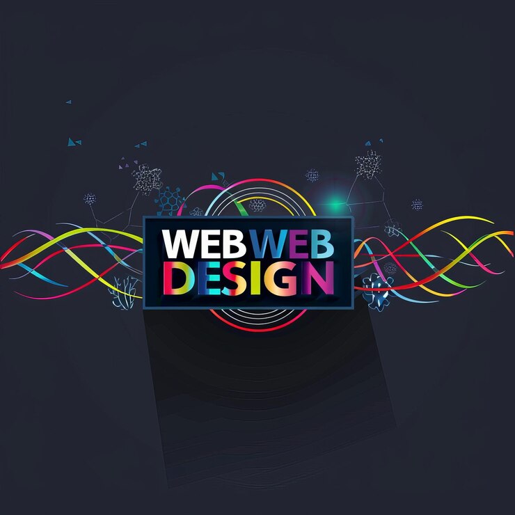 Foto un cartel colorido para el diseño web con un fondo colorido