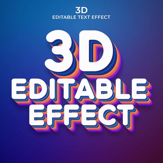 un cartel colorido para una imagen 3D que dice efecto 3D