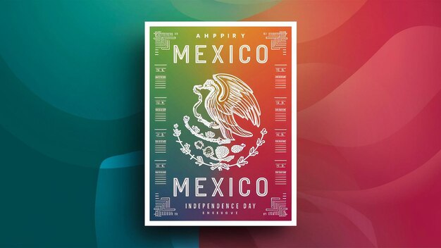 Foto un cartel colorido con un león en él que dice mexicano mexicano en él