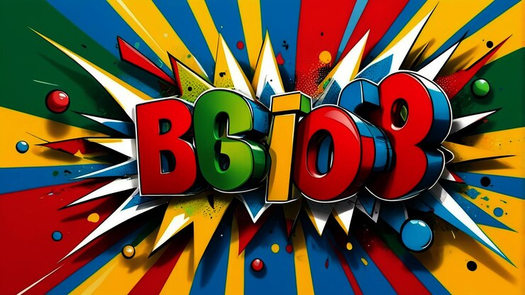 Foto un cartel colorido con la palabra b b en él