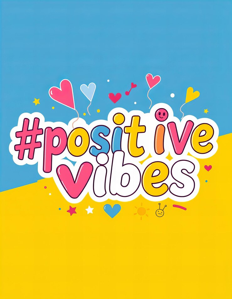 Foto un cartel colorido con la palabra positiva