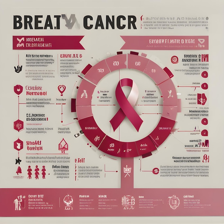 Foto un cartel para la concienciación sobre el cáncer de mama con un fondo rosa