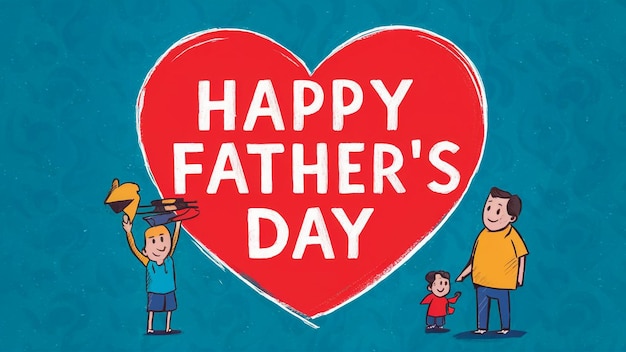 un cartel con un corazón rojo que dice feliz día del padre