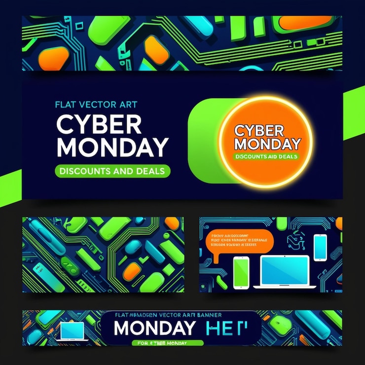 Foto un cartel para cyber monday con una venta de cyber monday