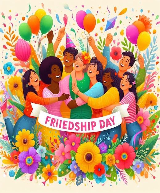 un cartel para el día de la amistad con un feliz cartel del día de la Amistad
