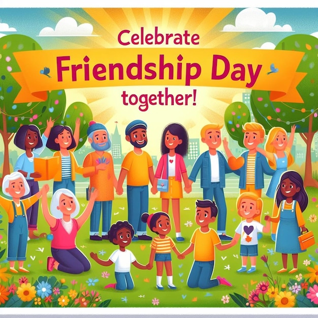 un cartel para el día de la amistad con un feliz día de la amistad