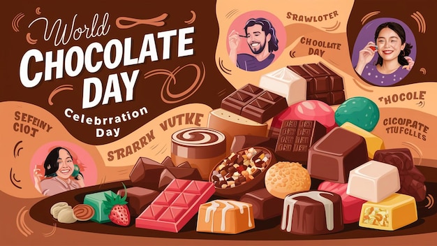 un cartel de un día de chocolates con un hombre fumando un cigarrillo