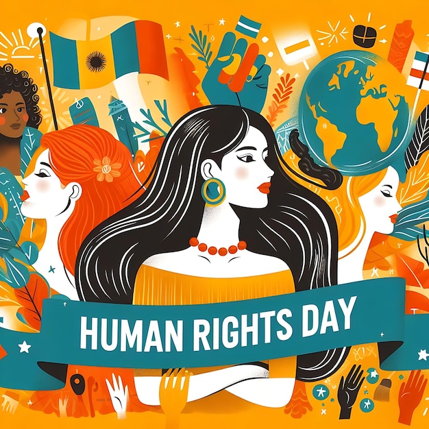 un cartel para el Día de los Derechos Humanos