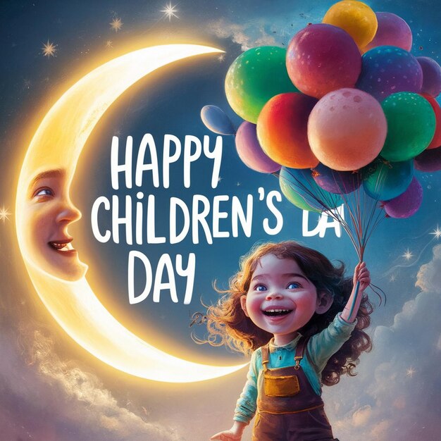 Foto un cartel para el día feliz de los niños día día
