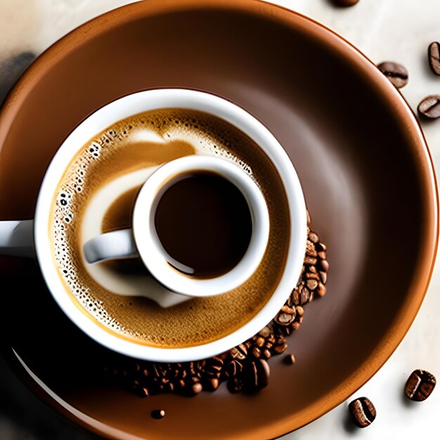 Un cartel para el día internacional del café con una taza de café.