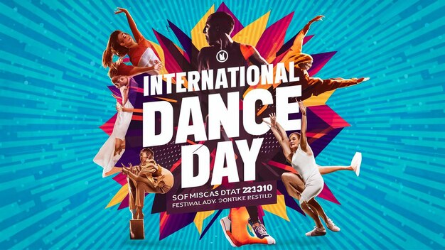 un cartel para el día internacional de la danza con un hombre bailando