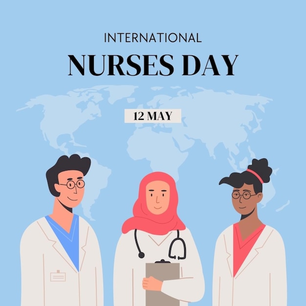 un cartel para el Día Internacional de las Enfermeras en el mundo