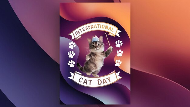 Foto un cartel para el día internacional del gato en el mundo