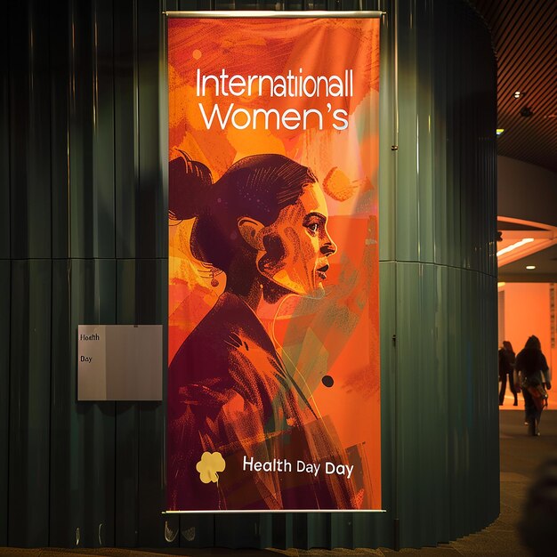 Foto un cartel para el día internacional de la mujer se exhibe en un edificio