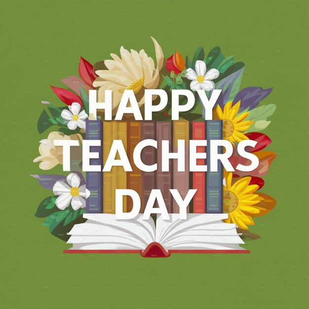 un cartel para el día de los maestros con un libro que dice día de los profesores
