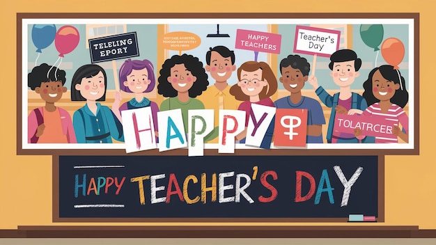 un cartel del día de los maestros