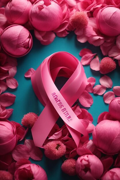 cartel del día mundial del cáncer de mama ilustración generativa