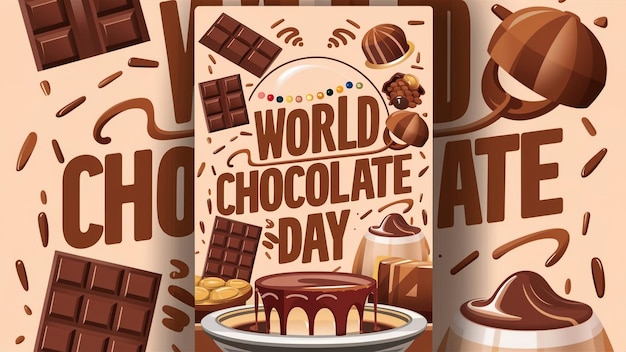 con un cartel del día mundial del chocolate