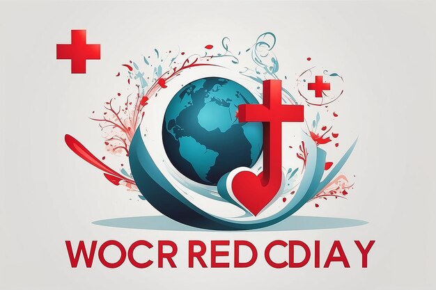 Cartel para el Día Mundial de la Cruz Roja Es un concepto de concienciación sobre la salud que se celebra el 8 de mayo