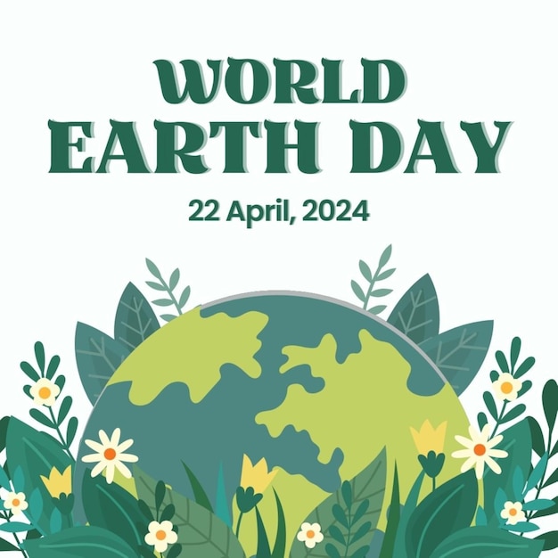 un cartel para el día mundial con un fondo verde y el texto día mundial de la tierra