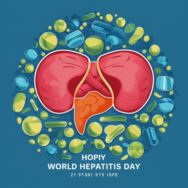 Foto un cartel del día mundial de la hepatitis