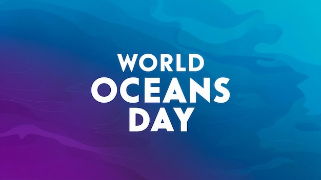 Foto un cartel para el día mundial de los océanos con un fondo púrpura