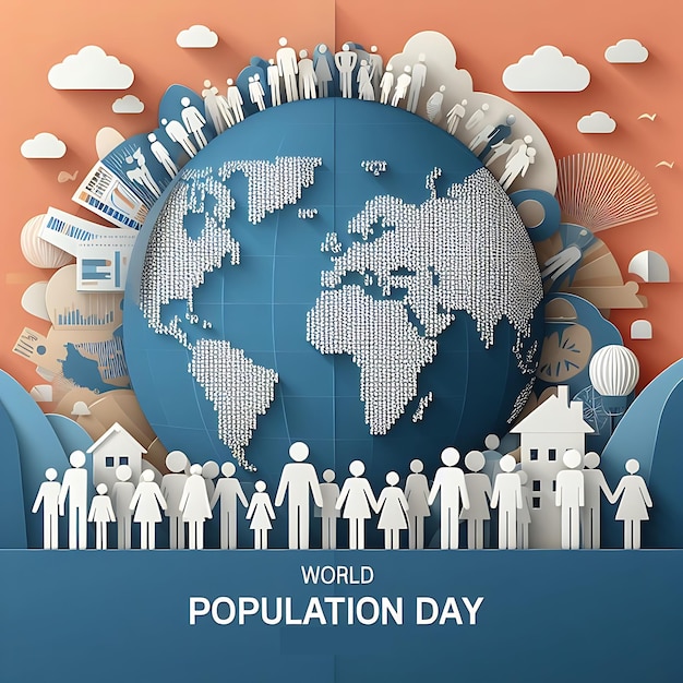 un cartel para el día mundial de la población