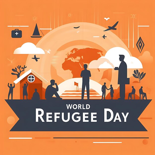 un cartel para el día mundial de los refugiados