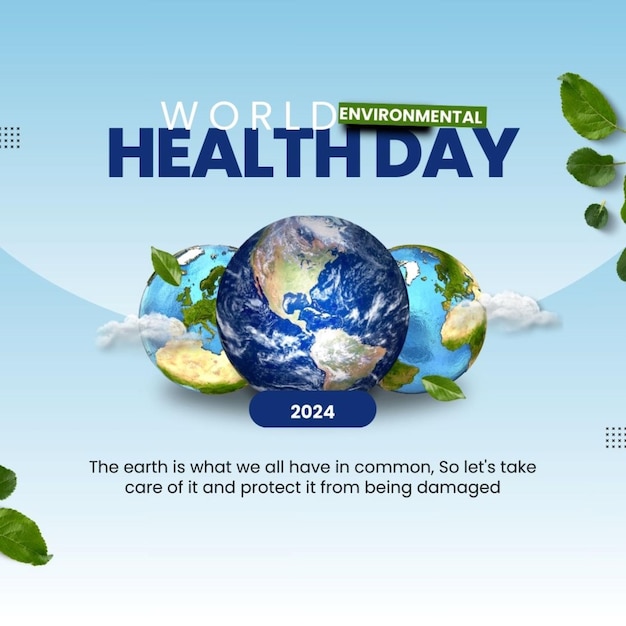 un cartel para el Día Mundial de la Salud en un entorno global