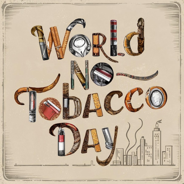 un cartel para el Día Mundial Sin Tabaco con una cita del Día Mundial Sin Tobaco