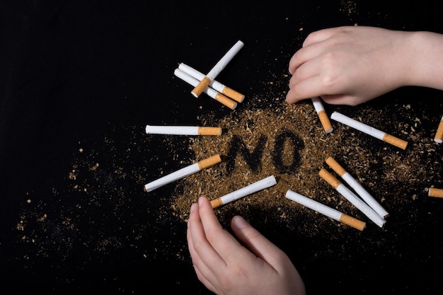 Cartel del Día Mundial Sin Tabaco para el concepto de decir no al tabaco