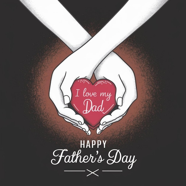 un cartel para el día del padre con un corazón que dice que amo a mi padre