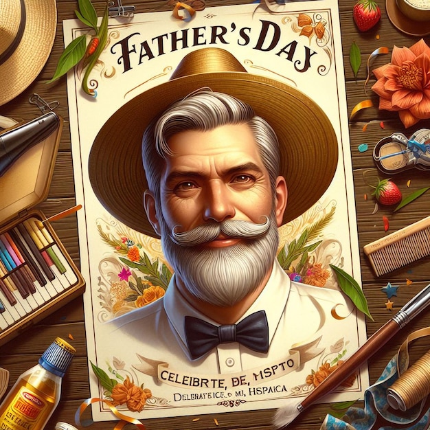 Foto un cartel de un día del padre del día del padre