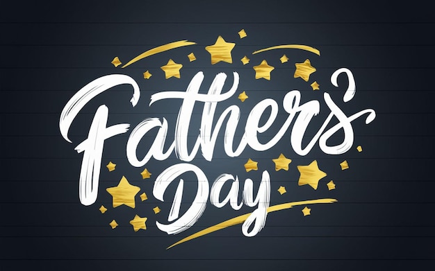un cartel para el día del padre con estrellas doradas y un texto que dice "día del padre"