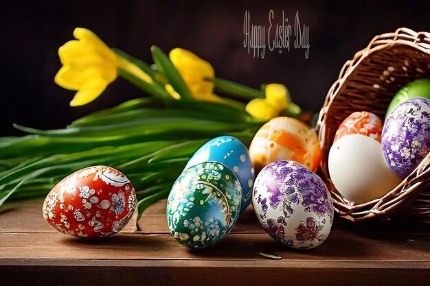 El cartel del día de Pascua o Feliz día de pascua