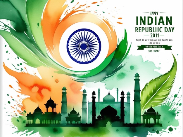 El cartel del día de la república de la India.