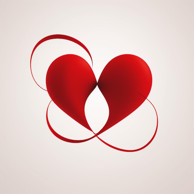 El cartel del Día de San Valentín también presenta la silueta minimalista de dos corazones entrelazados.
