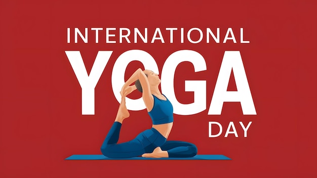 un cartel para un día de yoga con una mujer haciendo yoga
