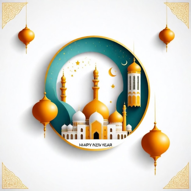 Cartel y diseño gráfico del Año Nuevo Islámico