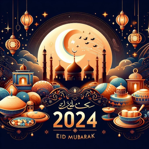 El cartel del Eid Mubarak de 2024